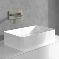 Baterie pentru lavoar Villeroy&Boch, Architectura Square, montaj încastrat, brushed nickel